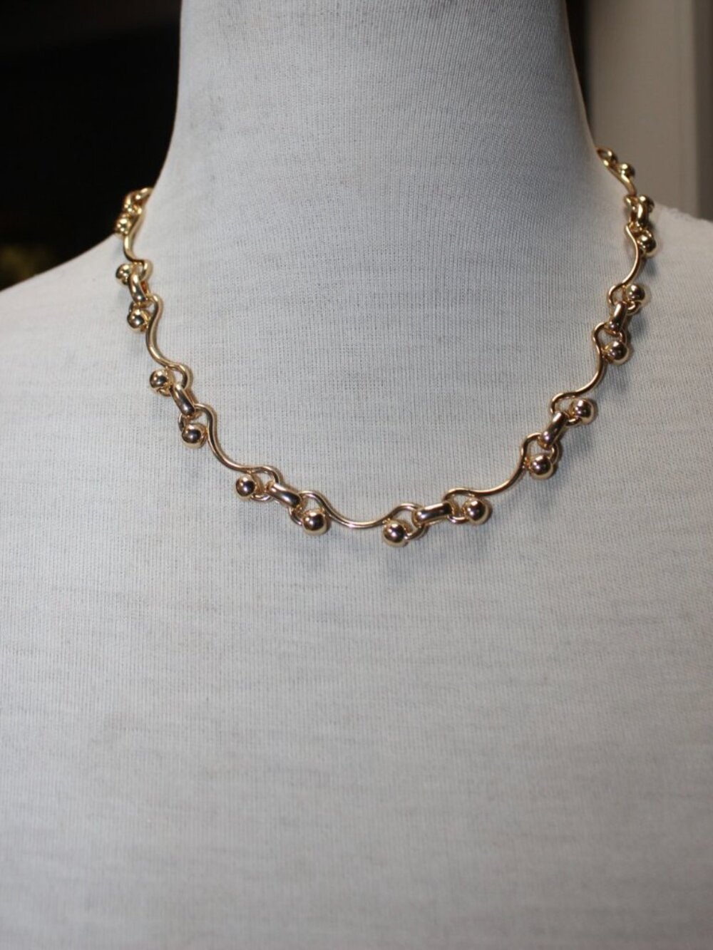 Serefina Gold Links Sculptural Necklace 18" Statement Made in San Fran